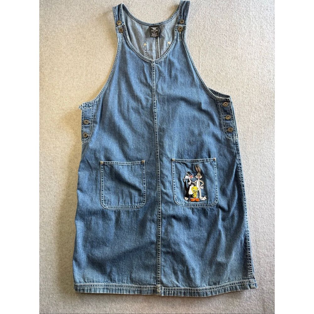 vintage Warner Bros. Looney Tunes denim embroidered jumper XL